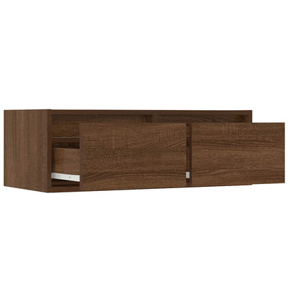 TV Cabinet with LED Lights Brown Oak 75x35.5x25 cm