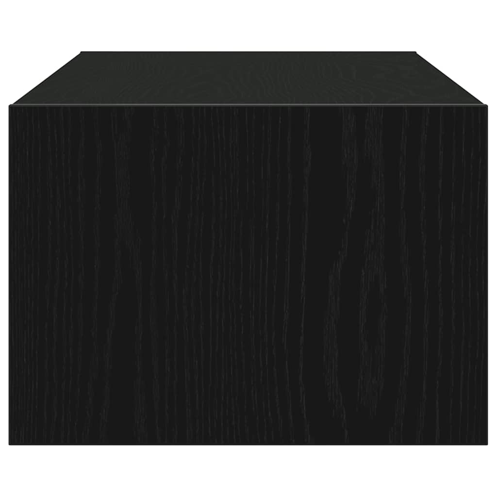 TV Cabinet with LED Lights Black Oak 100X35.5x25 cm