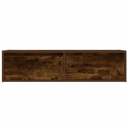 TV Cabinet with LED Lights Smoked Oak 100X35.5x25 cm