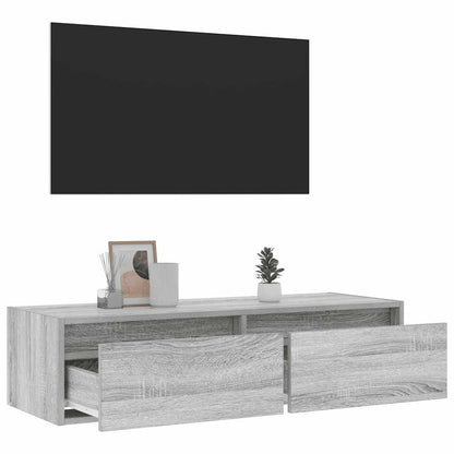 TV Cabinet with LED Lights Grey Sonoma 100X35.5x25 cm