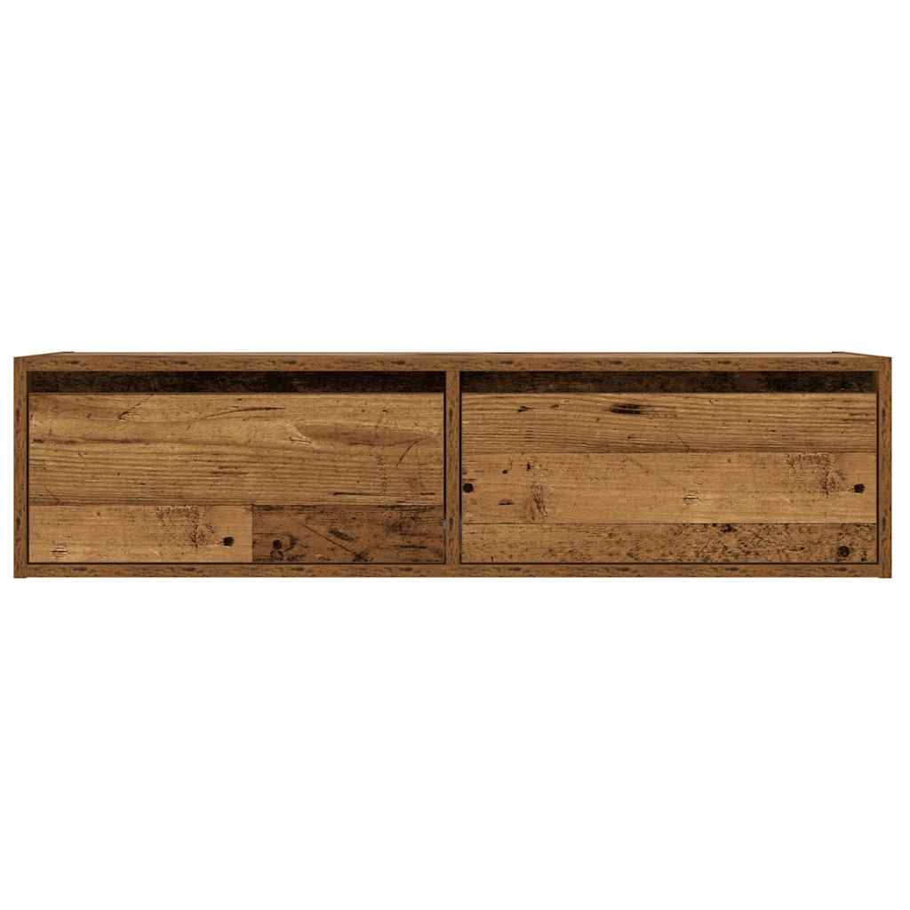 TV Cabinet with LED Lights Old Wood 100X35.5x25 cm