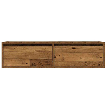 TV Cabinet with LED Lights Old Wood 100X35.5x25 cm