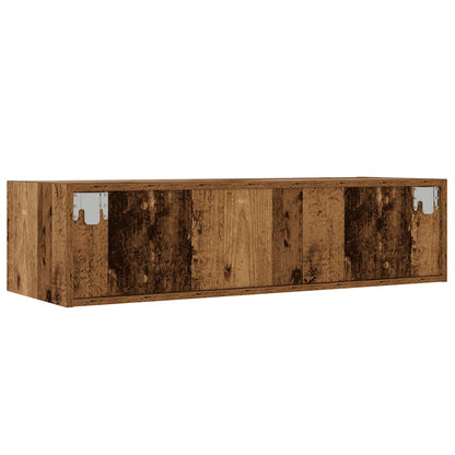 TV Cabinet with LED Lights Old Wood 100X35.5x25 cm