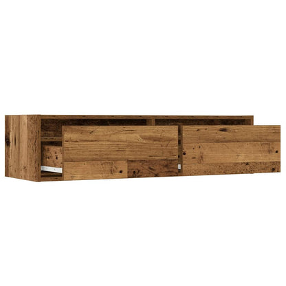 TV Cabinet with LED Lights Old Wood 100X35.5x25 cm