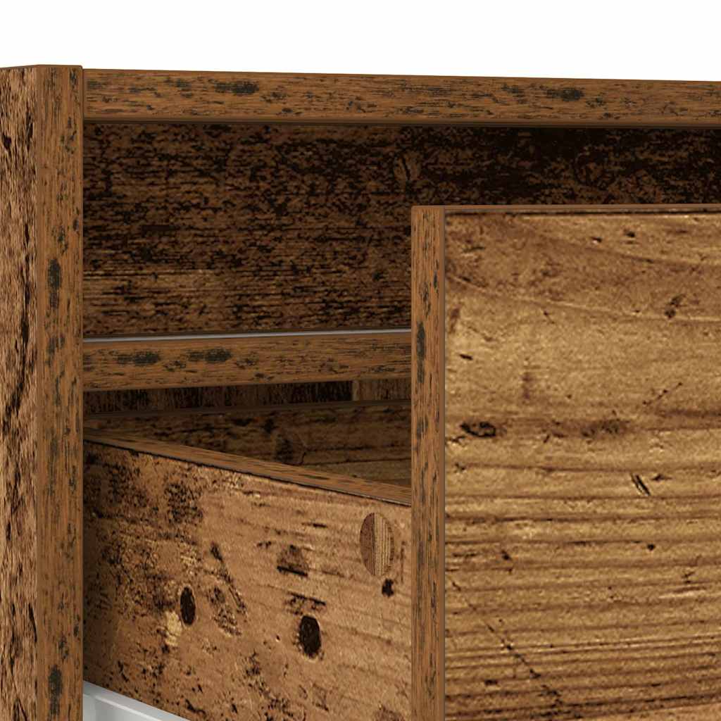 TV Cabinet with LED Lights Old Wood 100X35.5x25 cm