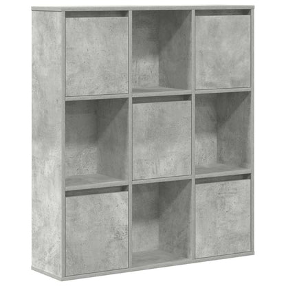 Bookcase Concrete Grey 89x24x101.5 cm Engineered Wood