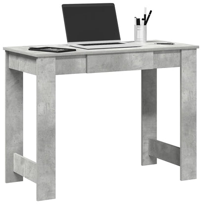 Concrete Grey Desk, Engineered Wood, 100x45x75 cm