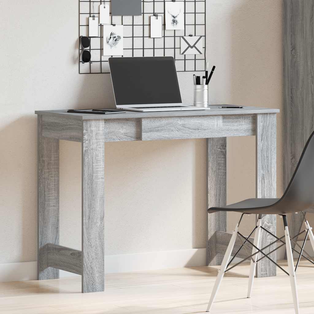 Compact Grey Sonoma Desk 100x45x75 cm - Engineered Wood Finish