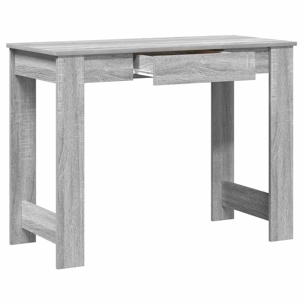 Compact Grey Sonoma Desk 100x45x75 cm - Engineered Wood Finish
