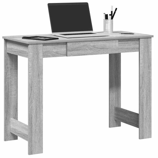 Compact Grey Sonoma Desk 100x45x75 cm - Engineered Wood Finish