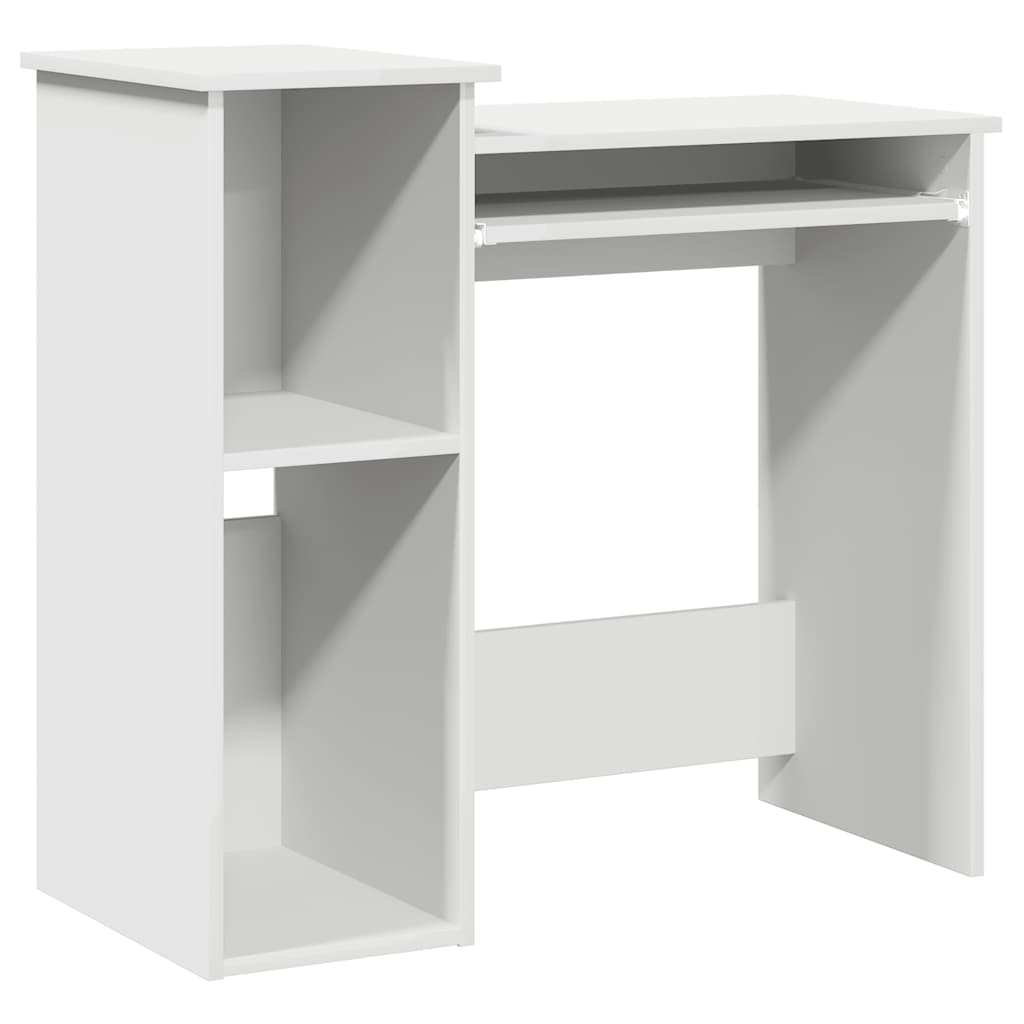 White Desk with Shelves, Engineered Wood, 84x40x78 cm