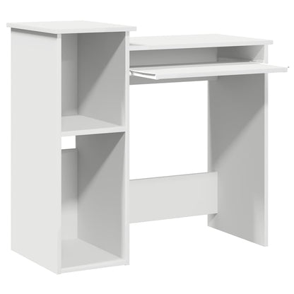 White Desk with Shelves, Engineered Wood, 84x40x78 cm
