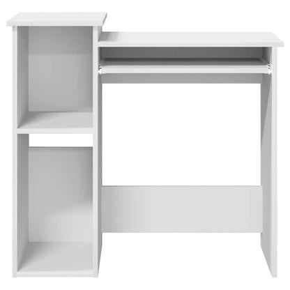 White Desk with Shelves, Engineered Wood, 84x40x78 cm