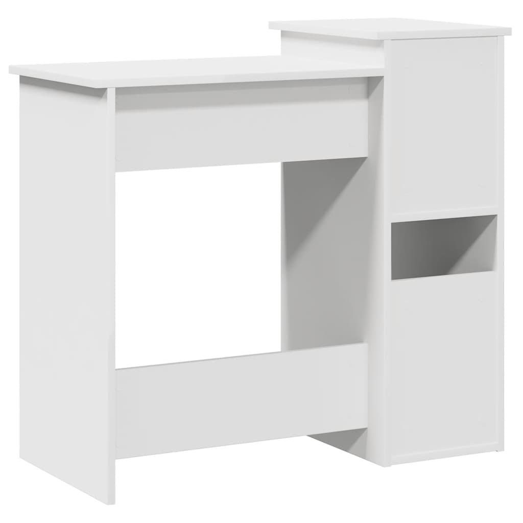 White Desk with Shelves, Engineered Wood, 84x40x78 cm