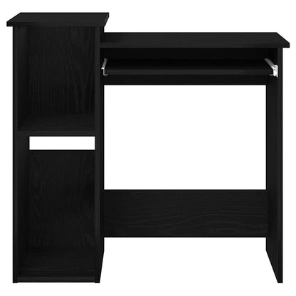 Black Engineered Wood Desk with Shelves, 84x40x78 cm