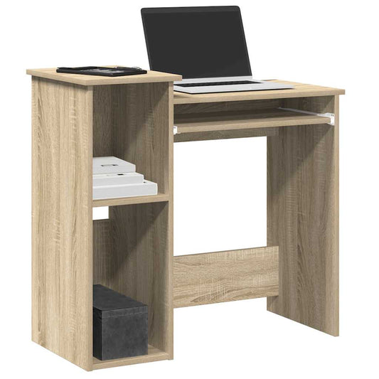 Sonoma Oak Desk with Shelves 84x40x78 cm - Engineered Wood