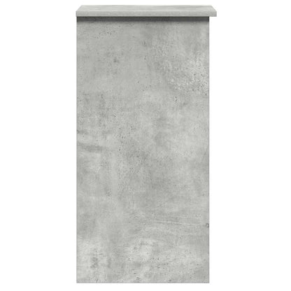 Concrete Grey Engineered Wood Desk with Shelves, 84x40x78 cm
