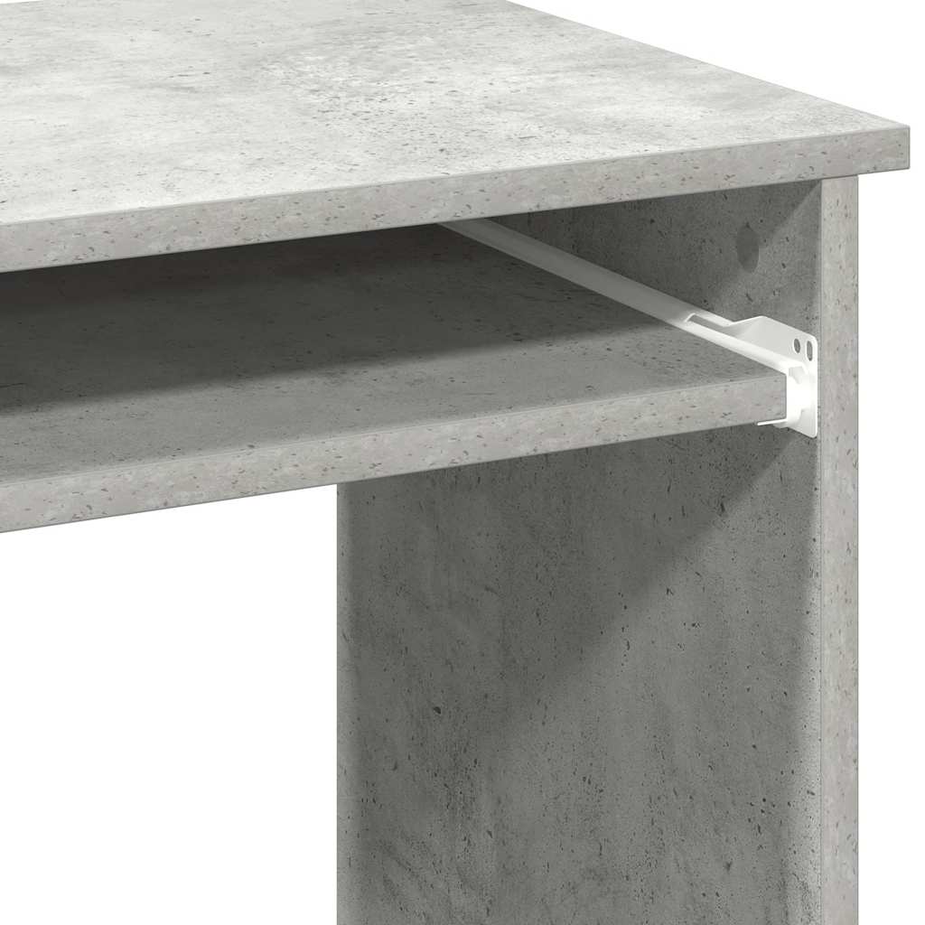 Concrete Grey Engineered Wood Desk with Shelves, 84x40x78 cm