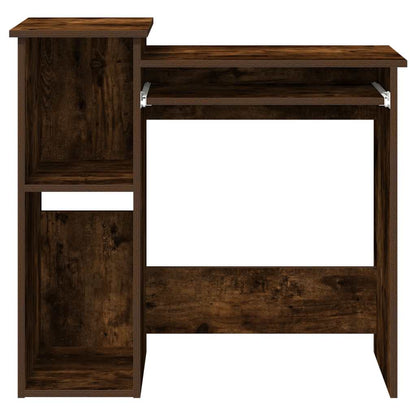 Smoked Oak Desk with Shelves - 84x40x78 cm Engineered Wood