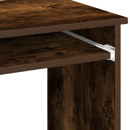 Smoked Oak Desk with Shelves - 84x40x78 cm Engineered Wood