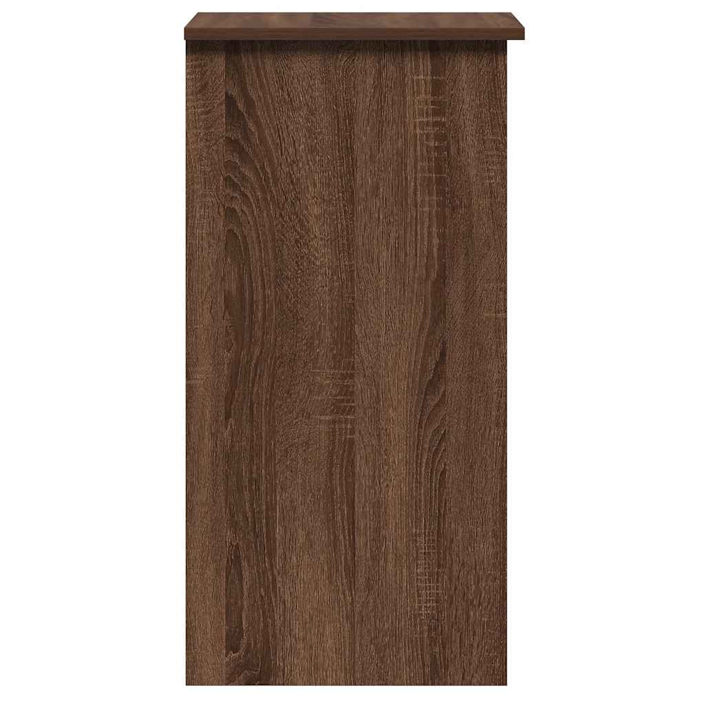 Brown Oak Engineered Wood Desk with Shelves - 84x40x78 cm