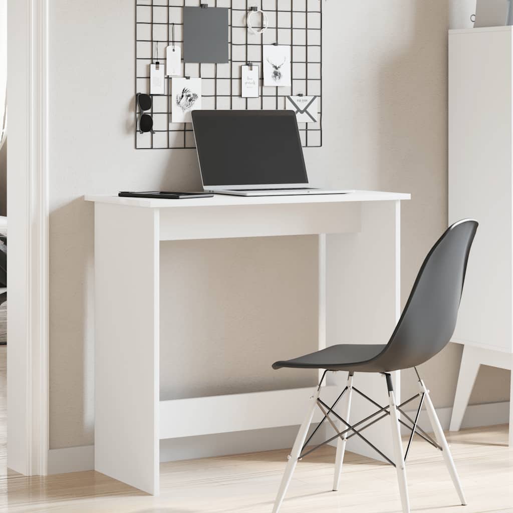 Sleek White Desk 80x40x75 cm - Durable Engineered Wood Design