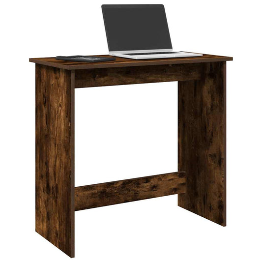 Compact Smoked Oak Desk - Engineered Wood 80x40x75 cm