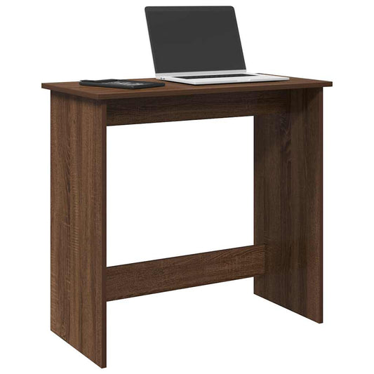 Brown Oak Desk - 80x40x75 cm Engineered Wood Furniture