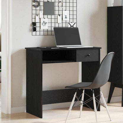 Compact Black Desk, 80x40x75 cm, Engineered Wood
