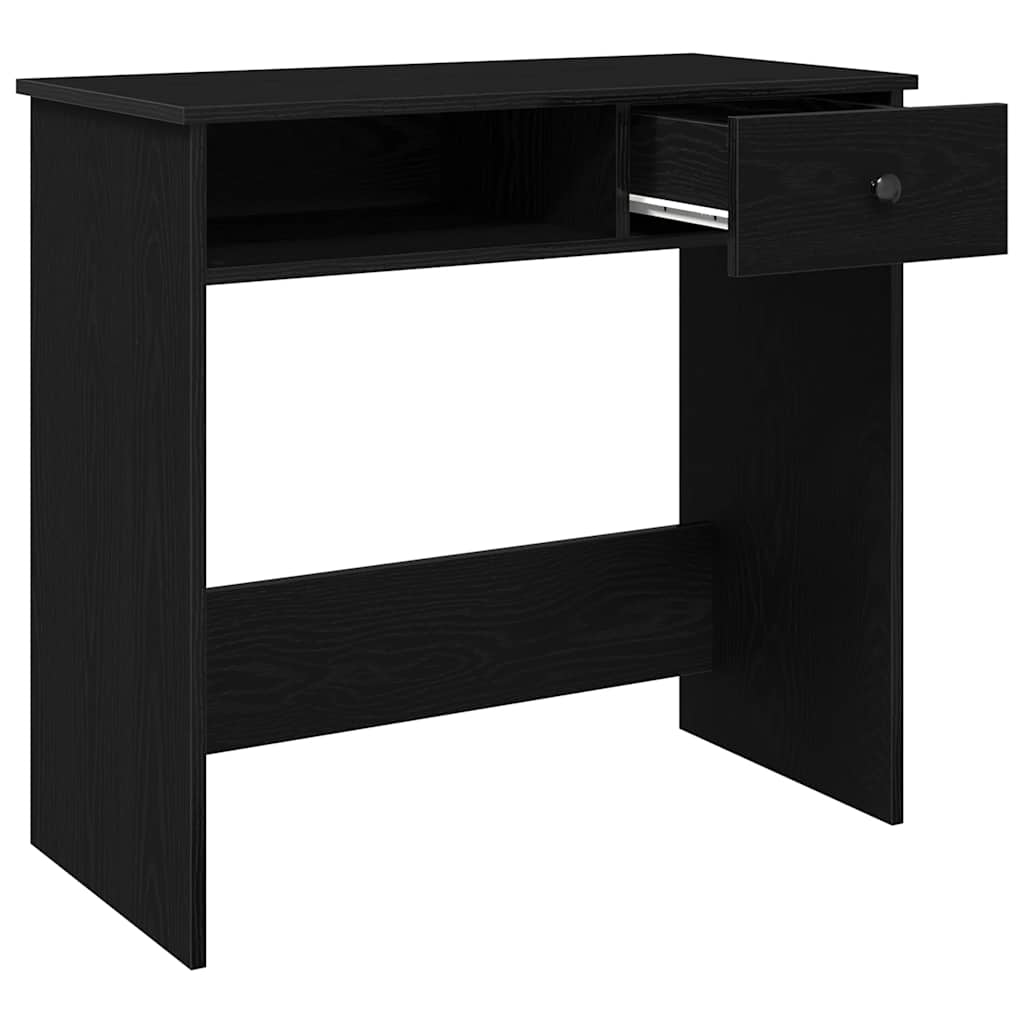 Compact Black Desk, 80x40x75 cm, Engineered Wood
