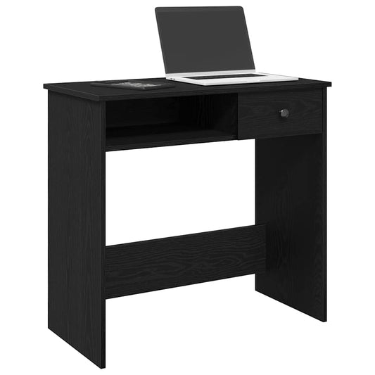Compact Black Desk, 80x40x75 cm, Engineered Wood