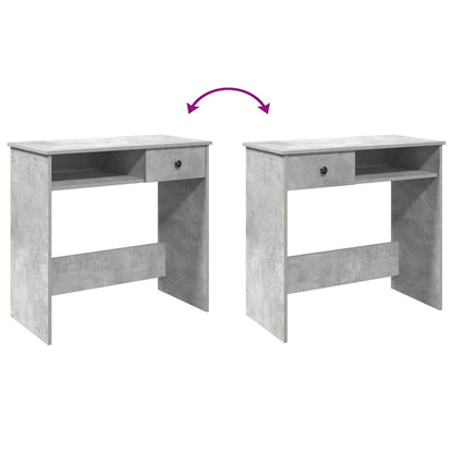 Compact Desk in Concrete Grey, 80x40x75 cm, Engineered Wood