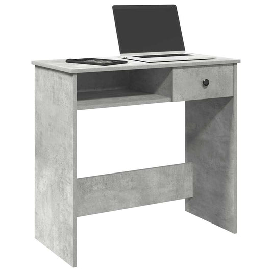 Compact Desk in Concrete Grey, 80x40x75 cm, Engineered Wood