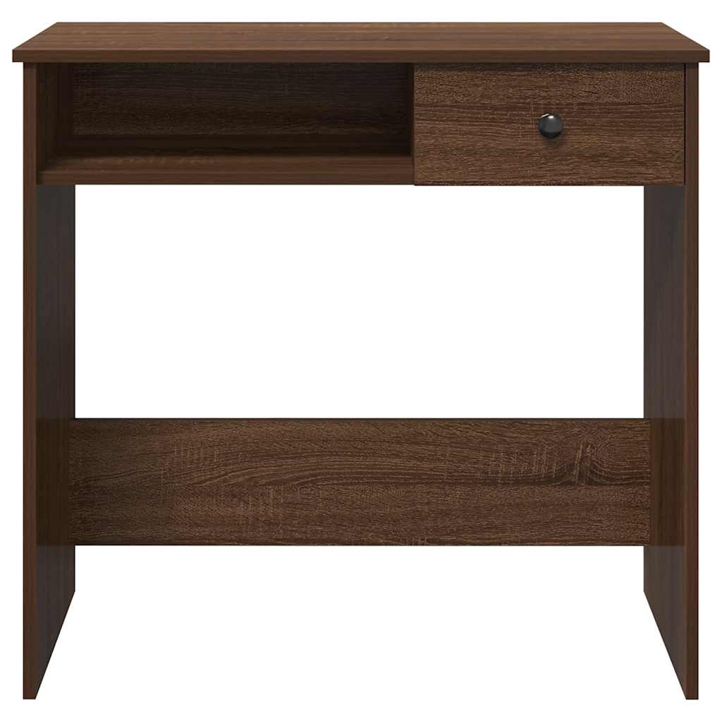 Compact Brown Oak Desk 80x40x75 cm – Engineered Wood Elegance