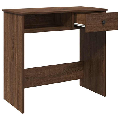 Compact Brown Oak Desk 80x40x75 cm – Engineered Wood Elegance