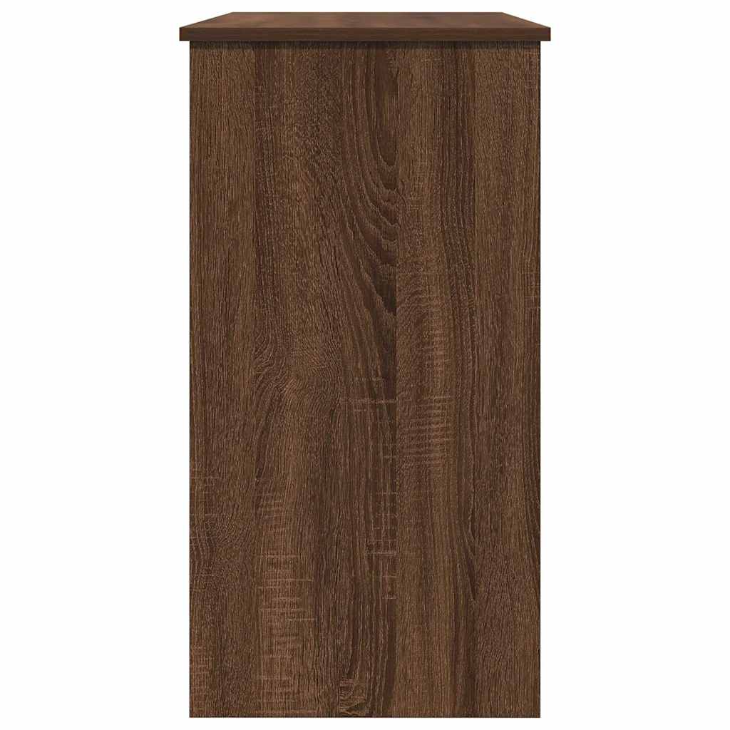 Compact Brown Oak Desk 80x40x75 cm – Engineered Wood Elegance