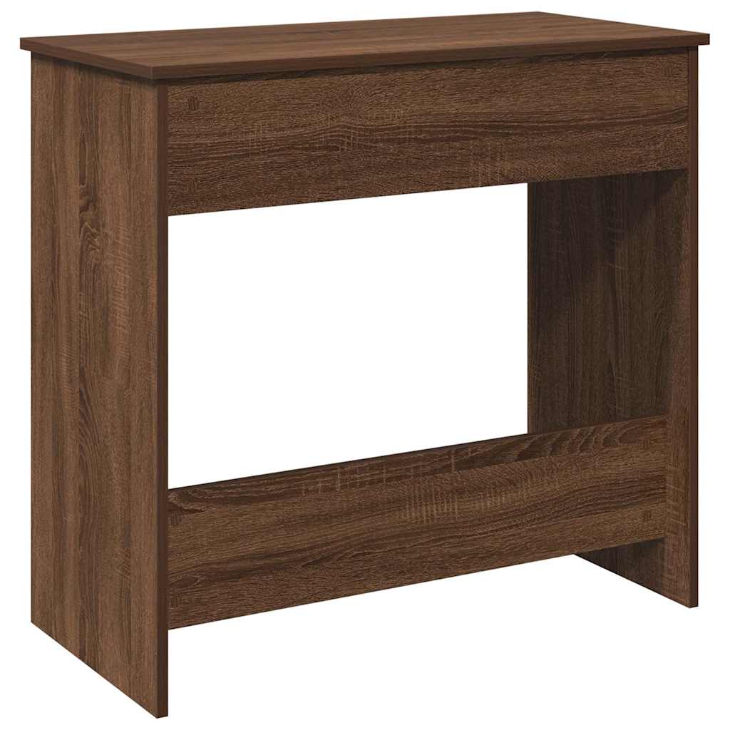 Compact Brown Oak Desk 80x40x75 cm – Engineered Wood Elegance