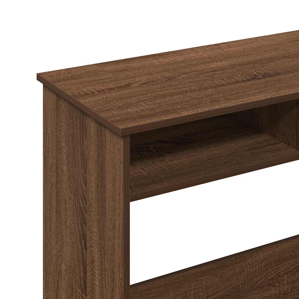 Compact Brown Oak Desk 80x40x75 cm – Engineered Wood Elegance