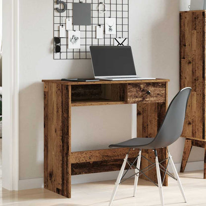 Rustic 80x40x75 cm Engineered Wood Desk - Vintage Style