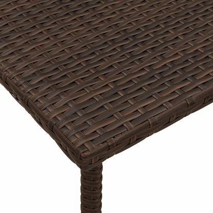 Garden Coffee Table Rectangular Brown 60x40x37 cm Poly Rattan