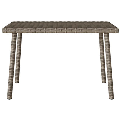 Garden Coffee Table Rectangular Grey 60x40x37 cm Poly Rattan