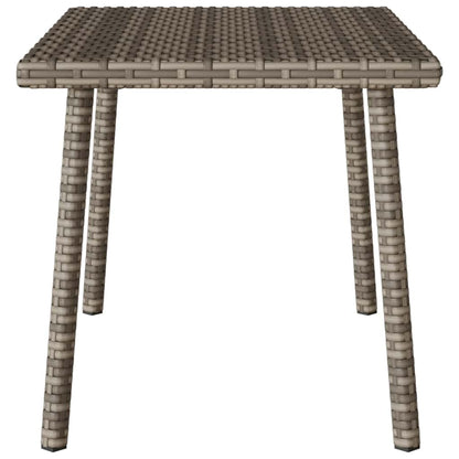 Garden Coffee Table Rectangular Grey 60x40x37 cm Poly Rattan