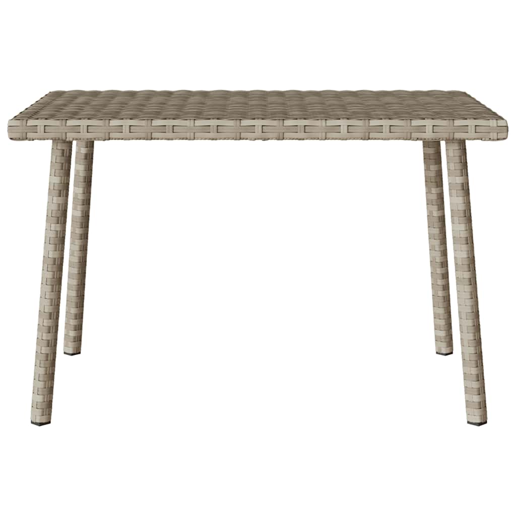 Garden Coffee Table Rectangular Light Grey 60x40x37 cm Poly Rattan