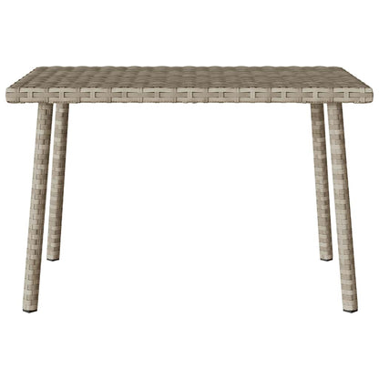 Garden Coffee Table Rectangular Light Grey 60x40x37 cm Poly Rattan
