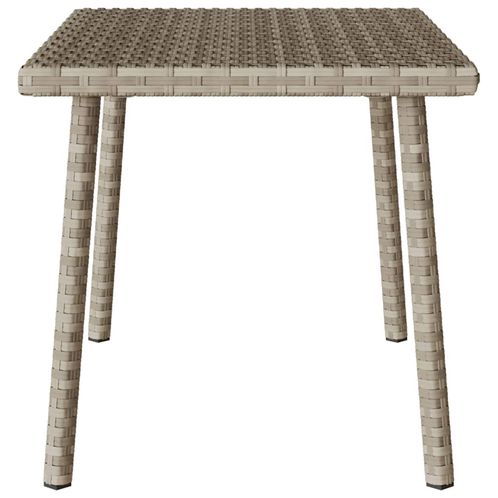 Garden Coffee Table Rectangular Light Grey 60x40x37 cm Poly Rattan