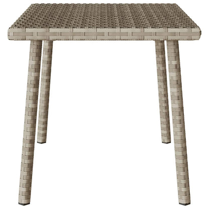 Garden Coffee Table Rectangular Light Grey 60x40x37 cm Poly Rattan
