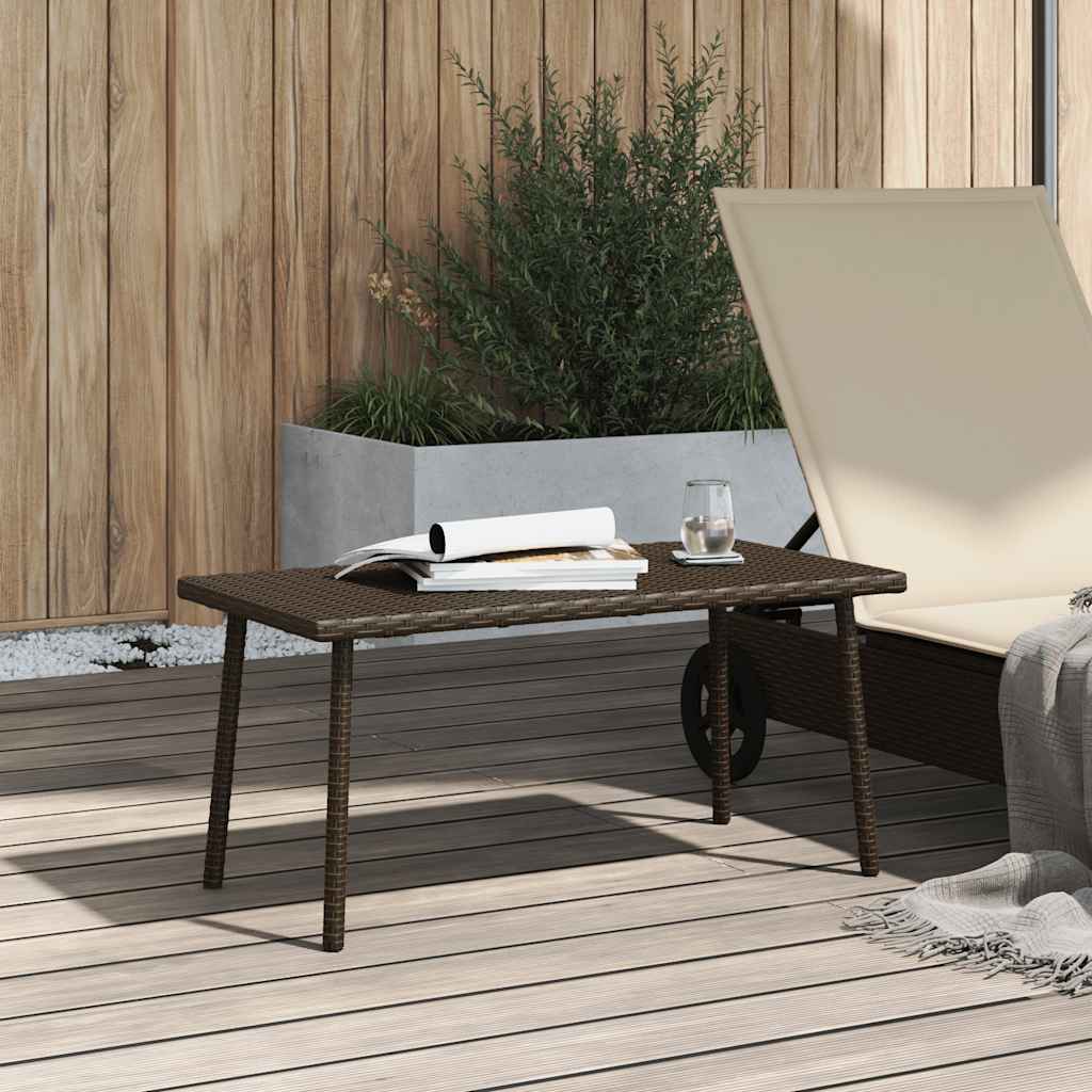 Garden Coffee Table Rectangular Brown 80x40x37 cm Poly Rattan