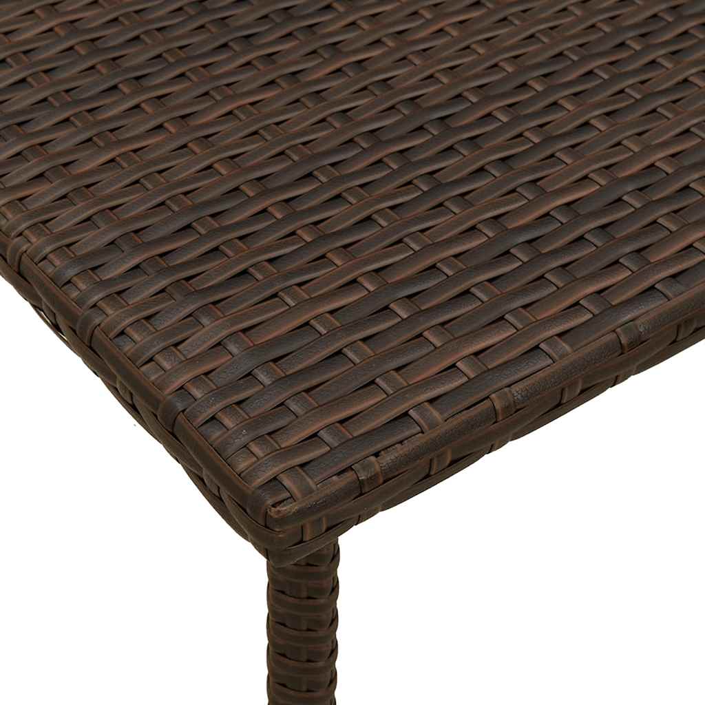 Garden Coffee Table Rectangular Brown 80x40x37 cm Poly Rattan
