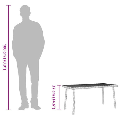 Garden Coffee Table Rectangular Brown 80x40x37 cm Poly Rattan