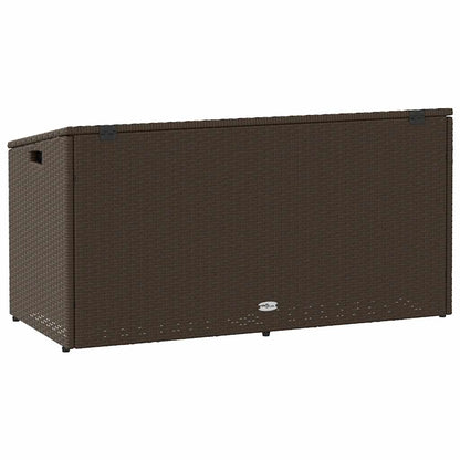 Brown Poly Rattan Garden Storage Box 110x50x58 cm